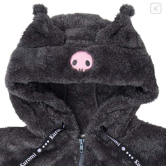 Japan Sanrio Original Zip Up Fleece Hoodie - Kuromi - 2