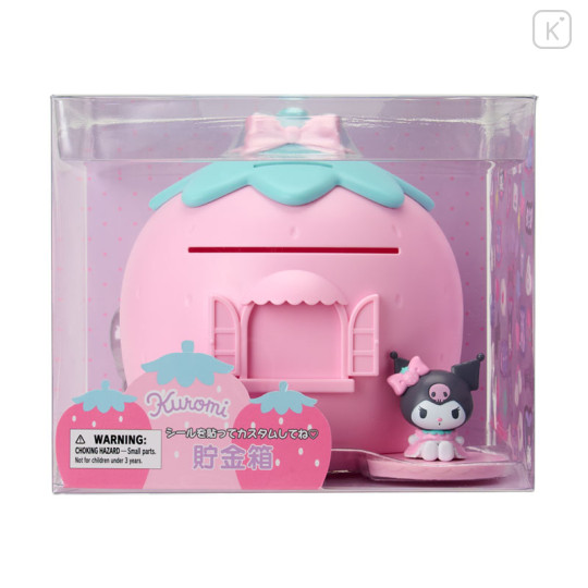 Japan Sanrio Original Piggy Bank - Kuromi : Strawberry - 3