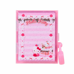 Japan Sanrio Lockable Case & Memo Set - Hello Kitty : Whipped Decoration