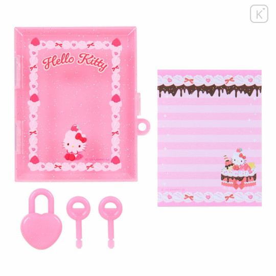 Japan Sanrio Lockable Case & Memo Set - Hello Kitty : Whipped Decoration - 2