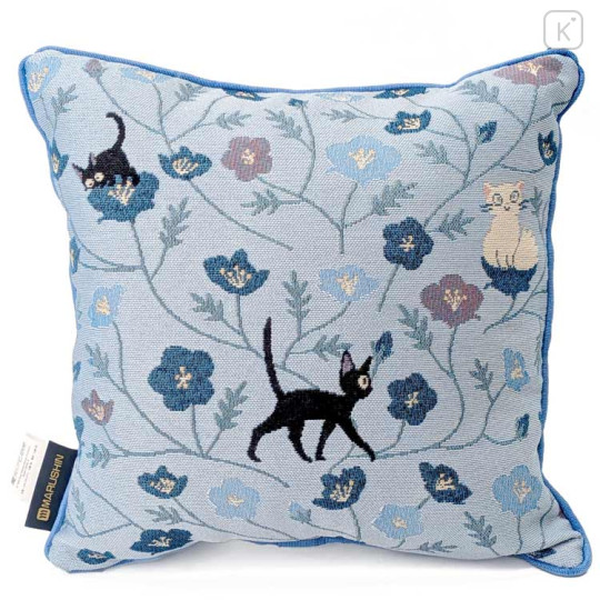 Japan Ghibli Embroidery Cushion - Kiki's Delivery Service : Jiji Blue - 1