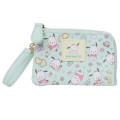 Japan Sanrio Mini Pouch & Pass Case Card Holder with Reel - Pochacco : Fav Hobby Mint - 1