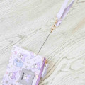Japan Sanrio Mini Pouch & Pass Case Card Holder with Reel - Kuromi : Fav Hobby Purple - 4