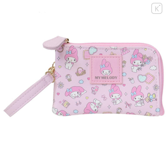 Japan Sanrio Mini Pouch & Pass Case Card Holder with Reel - My Melody : Fav Hobby - 1