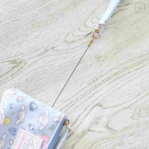 Japan Sanrio Mini Pouch & Pass Case Card Holder with Reel - Cinnamoroll : Fav Hobby - 4