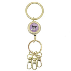 Japan Sanrio Mascot Reel Keychain - Kuromi : Sitting