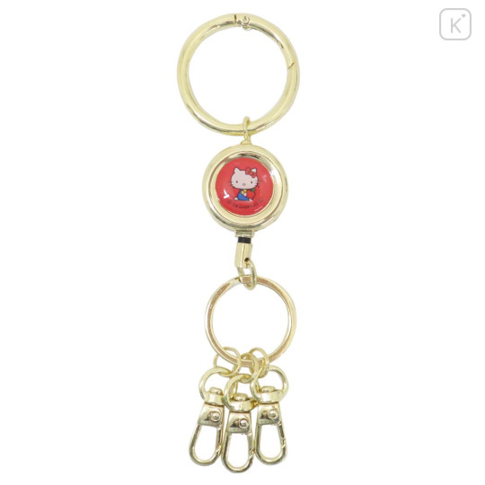 Japan Sanrio Retractable Reel Keychain - Hello Kitty : Sitting - 1