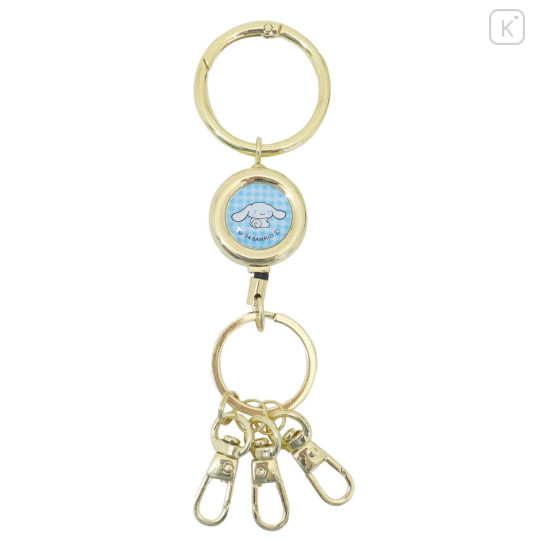 Japan Sanrio Retractable Reel Keychain - Cinnamoroll : Sitting - 1