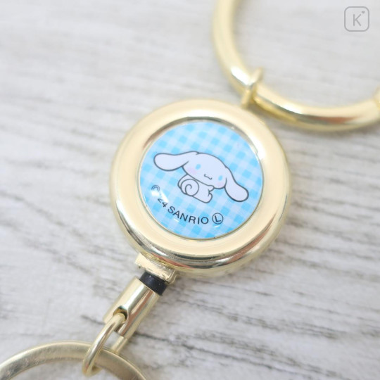 Japan Sanrio Retractable Reel Keychain - Cinnamoroll : Sitting - 2