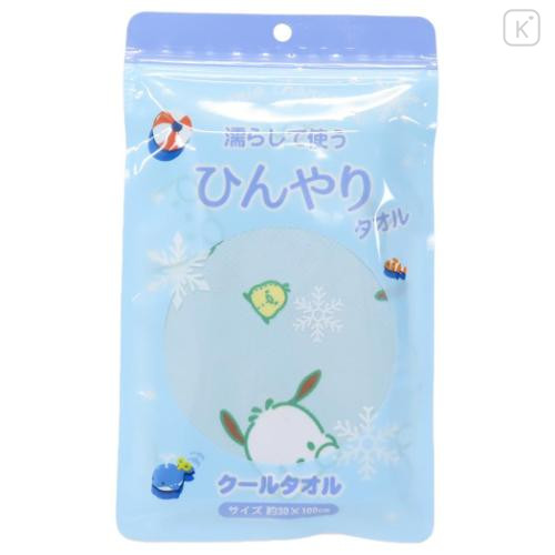 Japan Sanrio Cool Towel - Pochacco : Blue All Over Pattern - 4