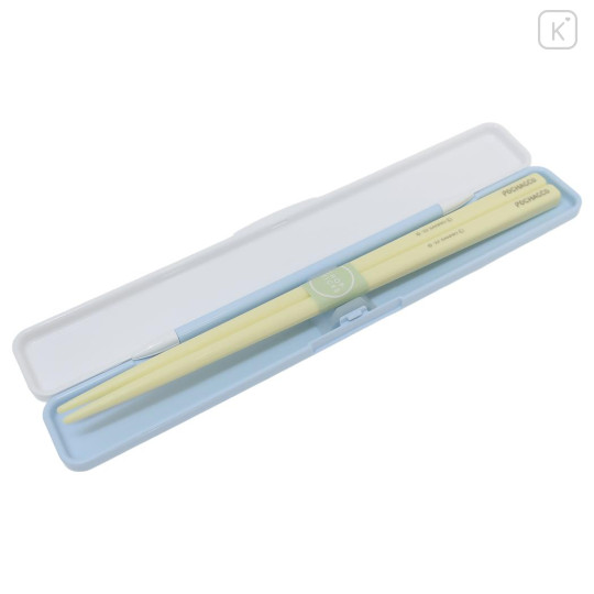 Japan Sanrio Chopsticks 18cm with Case - Pochacco : Relax White Blue - 2