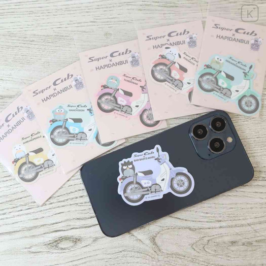 Japan Sanrio Vinyl Sticker - Tuxedo Sam : Hapidanbui Boys Super Cub Motorcycle - 2
