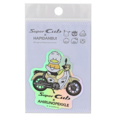 Japan Sanrio Vinyl Sticker - Pekkle : Hapidanbui Boys Super Cub Motorcycle Holographic