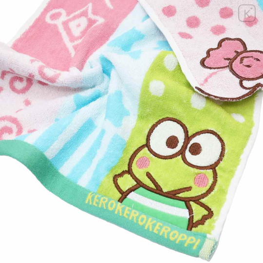 Japan Sanrio Jacquard Face Towel - Keroppi : Friends Colorful - 3