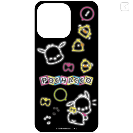 Japan Sanrio Lenticular Phone Case Insert For Clear iPhone 15 / 14 / 13 Case - Pochacco : Black Neon - 2
