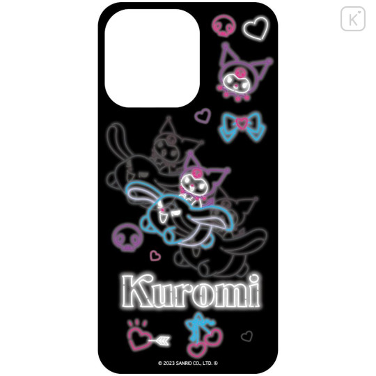 Japan Sanrio Lenticular Phone Case Insert For Clear iPhone 15 / 14 / 13 Case - Kuromi : Black Neon - 2