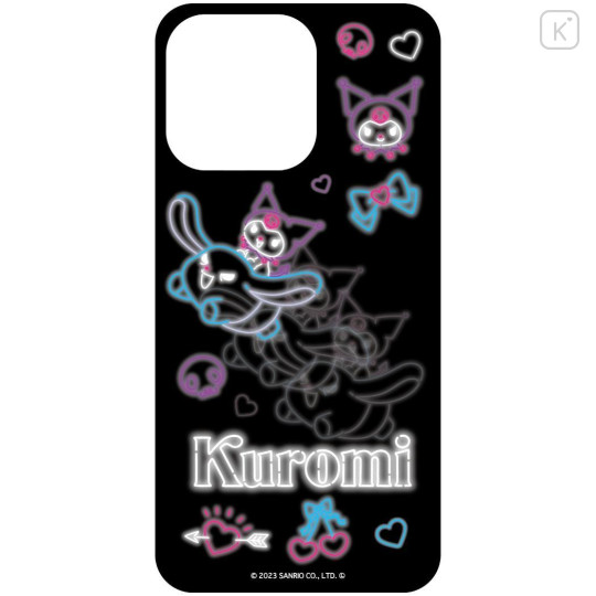 Japan Sanrio Lenticular Phone Case Insert For Clear iPhone Case - Kuromi : Black Neon - 3