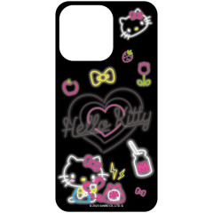 Japan Sanrio Lenticular Phone Case Insert For Clear iPhone 15 / 14 / 13 Case - Hello Kitty : Black Neon