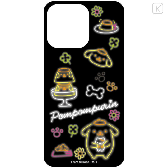 Japan Sanrio Lenticular Phone Case Insert For Clear iPhone Case - Pompompurin : Black Neon - 2