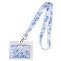 Japan Sanrio Pass Case Card Holder with Neck Strap - Kuromi & My Melody : Dolly Mix White Blue - 1