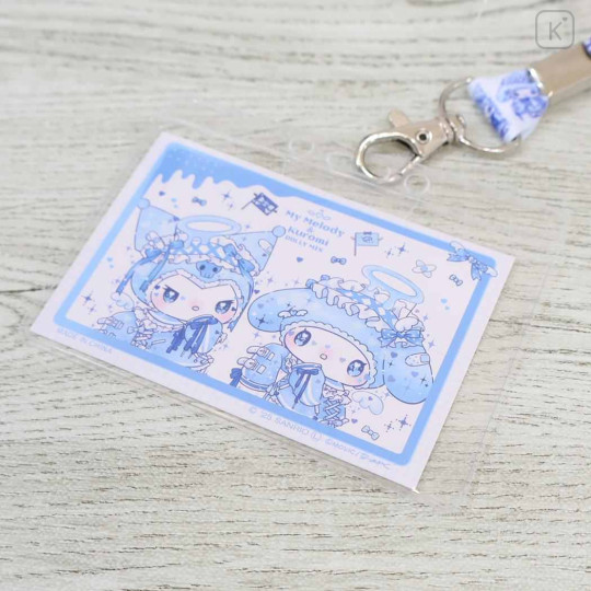 Japan Sanrio Neck Strap - Kuromi & My Melody : Dolly Mix White Blue - 3