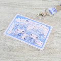 Japan Sanrio Pass Case Card Holder with Neck Strap - Kuromi & My Melody : Dolly Mix White Blue - 3