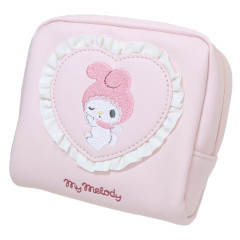 Japan Sanrio Frill Cosmetic Pouch - My Melody : 50th Anniversary Angel Pink