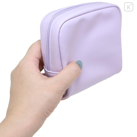 Japan Sanrio Frill Cosmetic Pouch - Kuromi : 20th Anniversary Angel Purple - 2