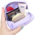 Japan Sanrio Frill Cosmetic Pouch - Kuromi : 20th Anniversary Angel Purple - 3