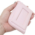 Japan Sanrio Mini Pouch & Pass Case Card Holder with Reel - My Melody : 50th Anniversary Angel Pink Frill - 2