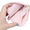 Japan Sanrio Mini Pouch & Pass Case Card Holder with Reel - My Melody : 50th Anniversary Angel Pink Frill - 3