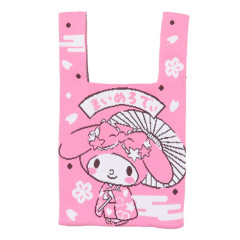 Japan Sanrio Jacquard Woven Hand Bag - My Melody : Kimono Smile