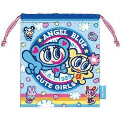 Japan Angel Blue Drawstring Pouch - Rainbow Cute Girls