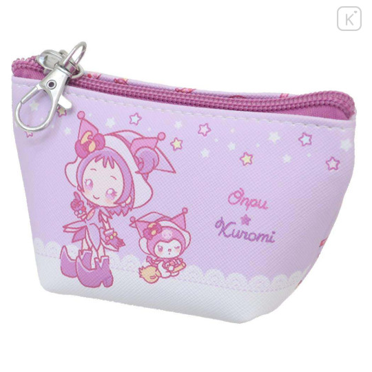 Japan Sanrio × Ojamajo Doremi Triangular Mini Pouch - Kuromi × Onpu Purple - 1