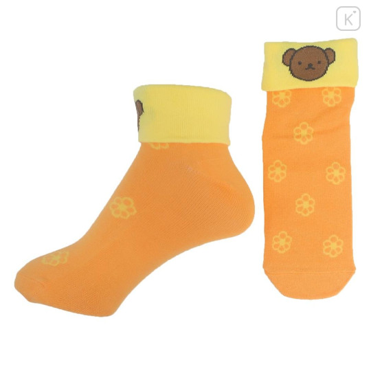 Japan Miffy Cuff Socks - Boris : Yellow Orange Flower - 2