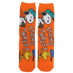Japan Peanuts Ankle High Socks - Snoopy & Woodstock : Baseball Strike Three Orange