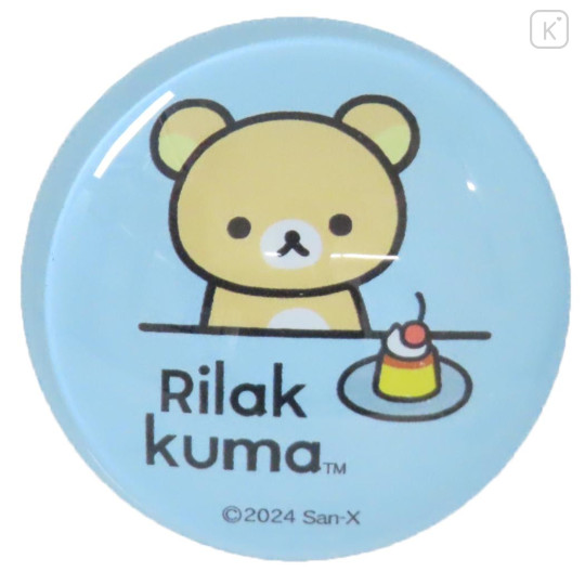 Japan San-X Glass Magnet - Rilakkuma : Basic Rilakkuma Favorite Things Pudding Blue - 1