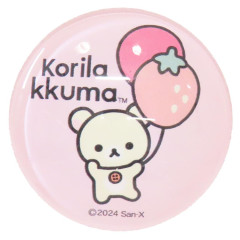 Japan San-X Glass Magnet - Korilakkuma : Basic Rilakkuma Favorite Things Strawberry Pink