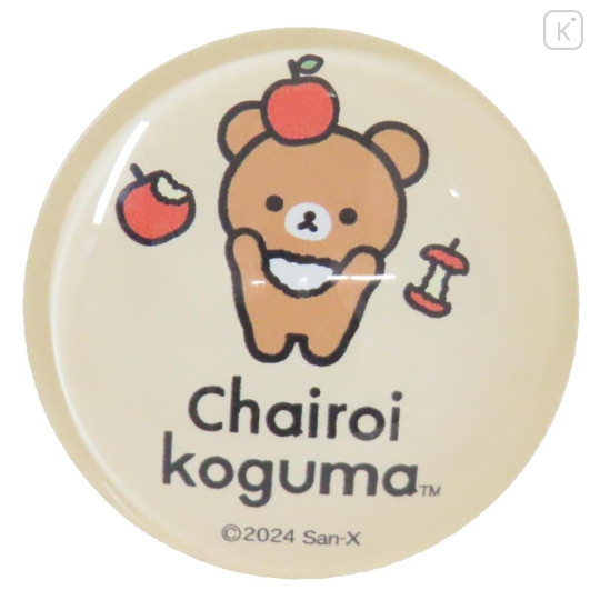 Japan San-X Glass Magnet - Chairoikoguma : Basic Rilakkuma Favorite Things Apple Creamy - 1