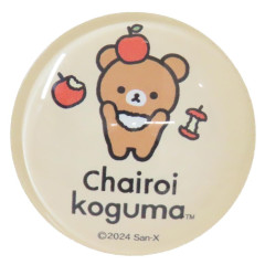Japan San-X Glass Magnet - Chairoikoguma : Basic Rilakkuma Favorite Things Apple Creamy