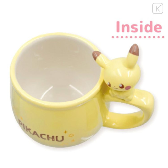 Japan Pokemon 3D Porcelain Mug with Nokkari Figure - Pikachu : Pokepeace - 3