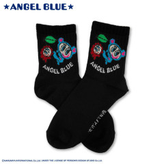 Japan Angel Blue Crew Socks - Cherry