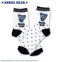 Japan Angel Blue Crew Socks - Dot