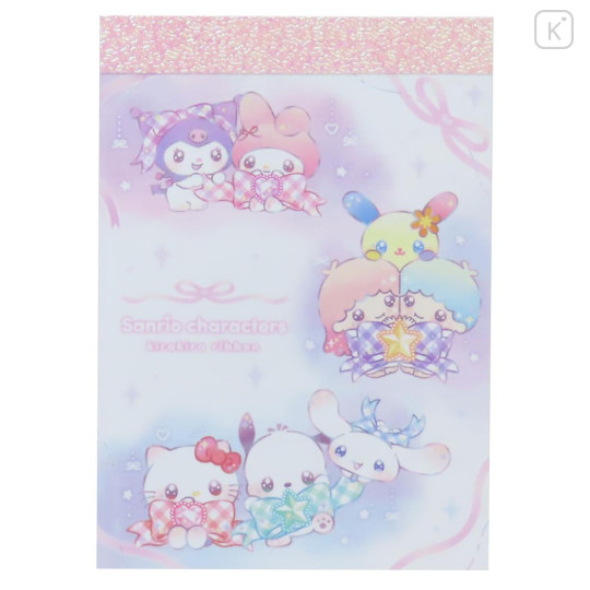 Japan Sanrio Mini Notepad - Characters Sparkly Ribbon Twinkle Eyes A - 1