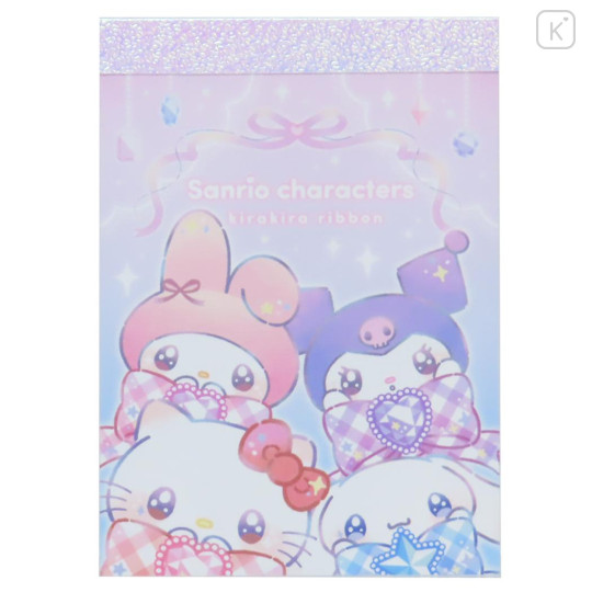 Japan Sanrio Mini Notepad - Characters Sparkly Ribbon Twinkle Eyes B - 1