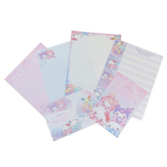 Japan Sanrio Volume Up Letter Envelope Set - Characters Sparkly Ribbon Twinkle Eyes