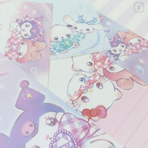 Japan Sanrio Volume Up Letter Envelope Set - Characters Sparkly Ribbon Twinkle Eyes - 4