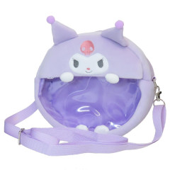 Japan Sanrio Plush Pochette 2-Way Convertible Backpack & Crossbody Bag - Kuromi : Clear Window