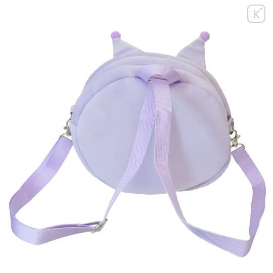 Japan Sanrio Plush Pochette 2-Way Convertible Backpack & Crossbody Bag - Kuromi : Clear Window - 3