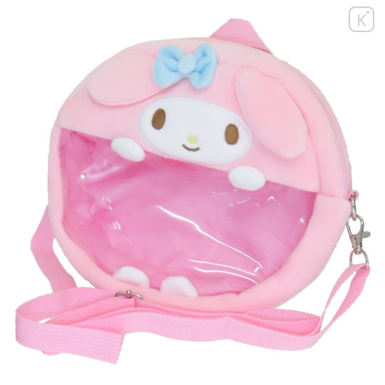 Japan Sanrio Plush Pochette 2-Way Convertible Backpack & Crossbody Bag - My Melody : Clear Window - 1